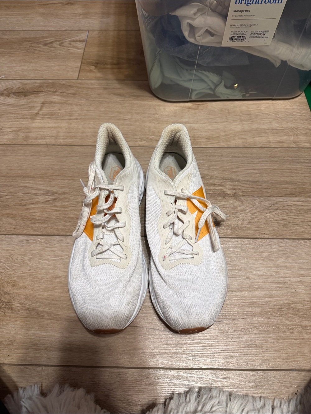Women’s  Running Shoes in White with Orange Accents